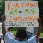 Employment = Empowerment 2010 protest sign