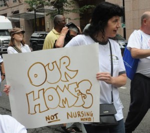 Our Homes Not Nursing Homes 2012 protest sign