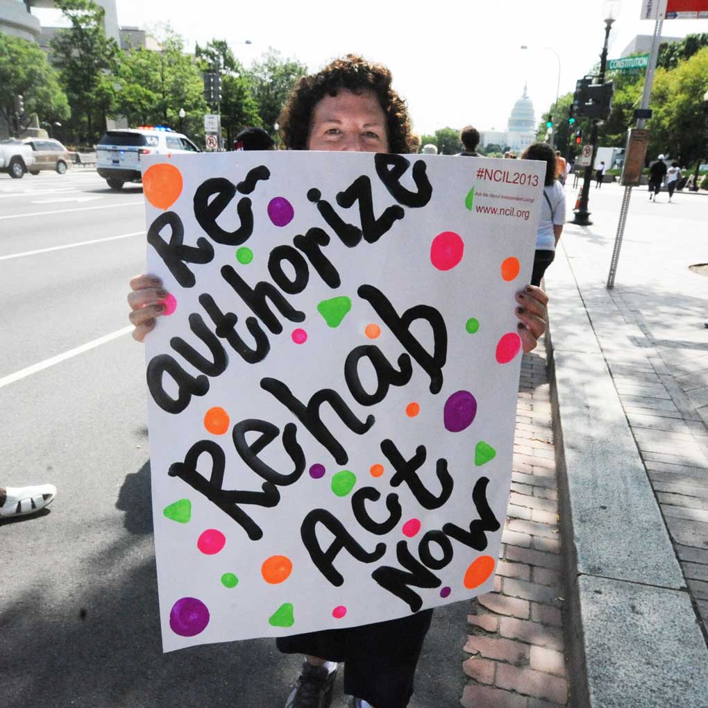 Reauthorize the Rehab Act 2013 Protest Sign