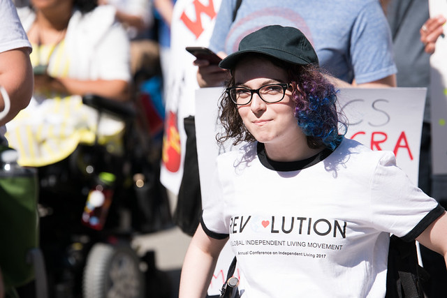 Eiryn Griest-Schwartzman participates in the NCIL 2017 March to the Capitol.