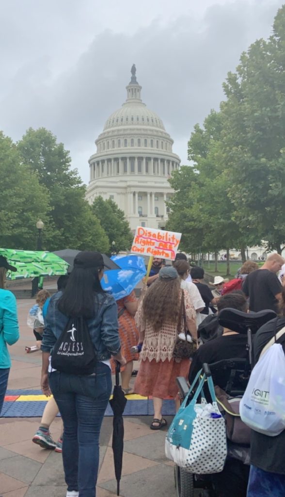 2019 March to the Capitol - People holding signs and marching toward the US Capitol Building